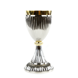 Cálice Prateado com Pormenores Dourados