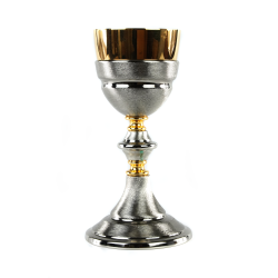 Cálice Prateado com Pormenores Dourados