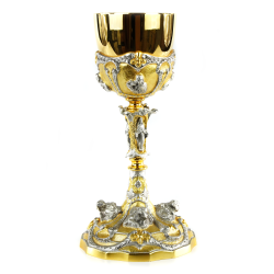 Cálice Dourado com Pormenores Prateados muito Trabalhado Cálice Dourado com Pormenores Prateados muito Trabalhado