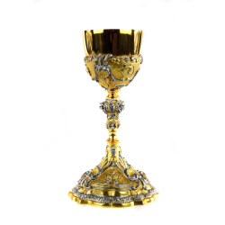 Cálice Dourado com Pormenores Prateados muito Trabalhado Cálice Dourado com Pormenores Prateados muito Trabalhado