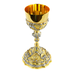 Cálice Dourado com Pormenores Prateados muito Trabalhado Cálice Dourado com Pormenores Prateados muito Trabalhado