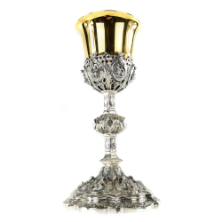 Cálice Prateado e Dourado muito Trabalhado