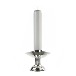 Castiçal Prateado com Vela de Cera Liquida