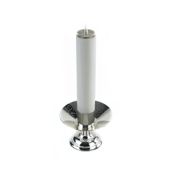 Castiçal Prateado com Vela de Cera Liquida