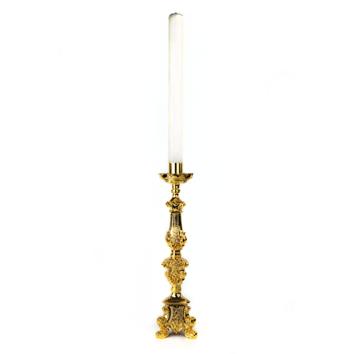 Castiçal Dourado com Vela de Cera Liquida Castiçal Dourado com Vela de Cera Liquida