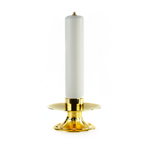 Castiçal Dourado com Vela de Cera Liquida Castiçal Dourado com Vela de Cera Liquida
