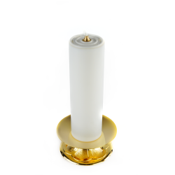 Castiçal Dourado com Vela de Cera Liquida