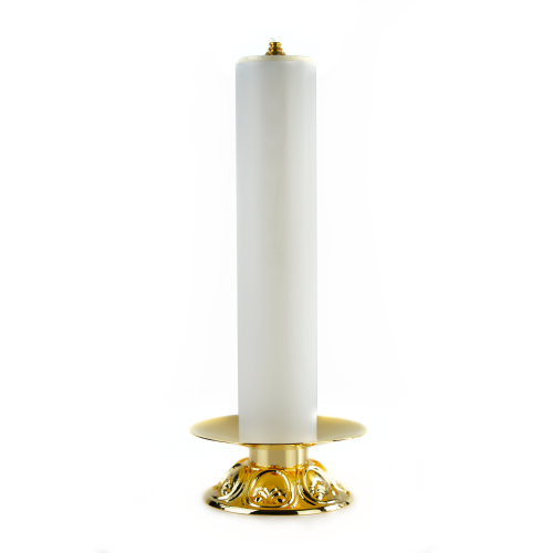 Castiçal Dourado com Vela de Cera Liquida Castiçal Dourado com Vela de Cera Liquida