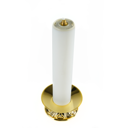 Castiçal Dourado com Vela de Cera Liquida