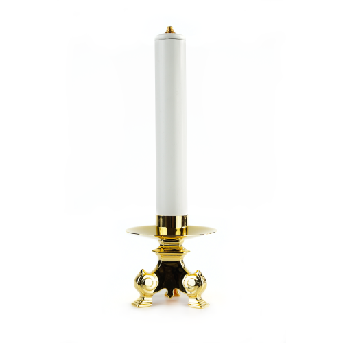 Castiçal Dourado com Vela de Cera Liquida Castiçal Dourado com Vela de Cera Liquida