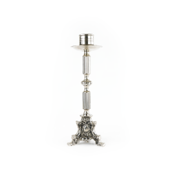 Castiçal Trabalhado Prateado