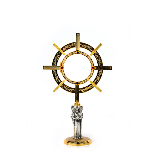 Custódia/Ostensório Dourado com Figuras Prateadas Custódia/Ostensório Dourado com Figuras Prateadas