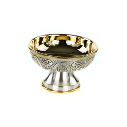Patena de Comunhão Prateada e Dourada JHS