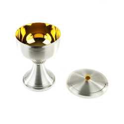 Píxide Prateada com Pormenores Trabalhados