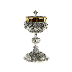 Píxide Prateada e Dourada muito Trabalhada