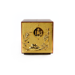 Sacrário em Madeira com Porta Trabalhada em Dourado com Custódia/Ostensório Incorporado